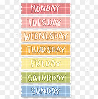 英文周计划贴纸彩虹手账
