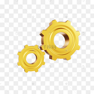 3d立体金色齿轮立体