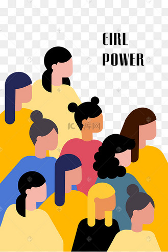多元化抽象38三八妇女节多人女性群像