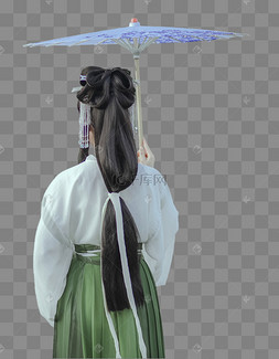 png下载psd古风优美女子人物背影设计可商用元素下载 png下载psd水墨