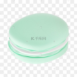 青色卡通c4d立体食物马卡龙饼干