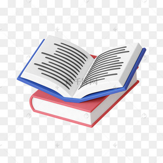 卡通3d立体书本c4d打开的书