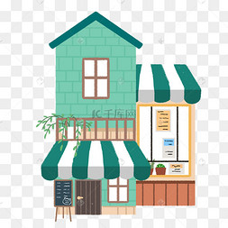 奶茶店咖啡店商店建筑店铺