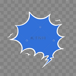 蓝色漫画弹幕综艺气泡对话框边框