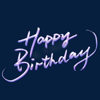 happybirthday生日快乐英文手写酸性
