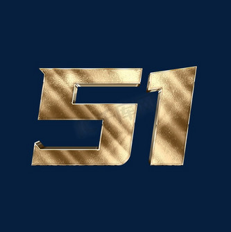 金色金属质感高端大气五一劳动节51数字3d立体字