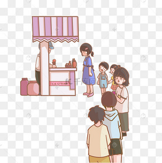 排队买东西人物