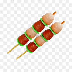 3dc4d立体美食烧烤烤串
