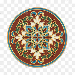 立体浮雕珐琅彩植物中式花纹复古