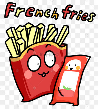潮流拟人食物薯条番茄酱表情包
