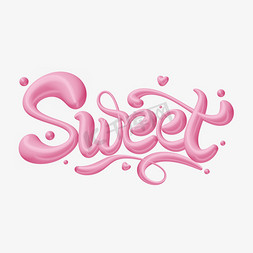 几何糖果色免抠艺术字图片_Sweet甜美糖果艺术字