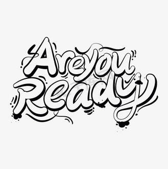 areyouready准备好了吗卡通艺术字