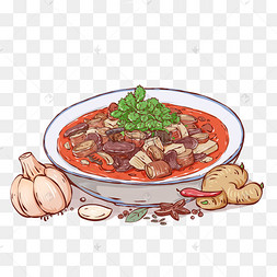 老北京美食卤煮火烧羊杂汤毛血旺