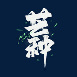 芒种节气毛笔字体设计