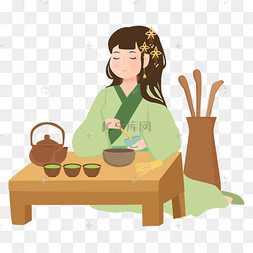 ai矢量h5采茶茶园商业插画下载 png下载psd卡通情侣漫画头像手绘下载