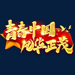 青春中国风华正茂创意字体设计