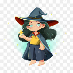 魔法师巫师魔法卡通手绘
