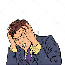 头疼的男人. 压力或疾病