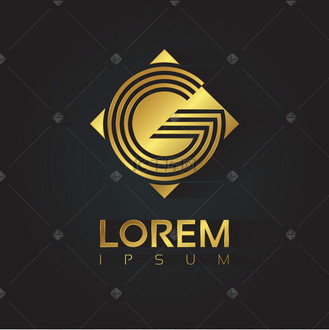 金色条纹的字母 g