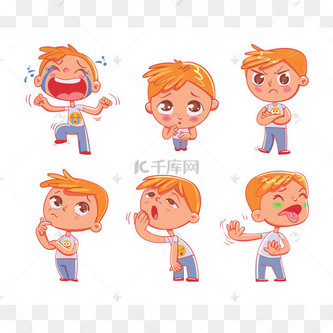 emoji stickers情绪.有趣的卡通人物多姿多彩.