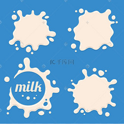 牛奶、 酸奶或奶油飞溅的污点矢�