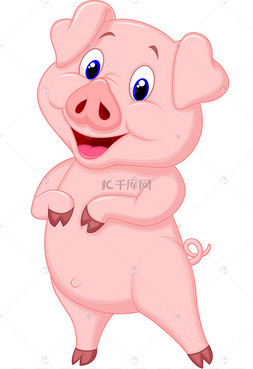 乳猪可爱卡通手绘小猪睡觉冒泡泡形象卡通手绘可爱动物插画小猪猪年