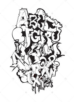 涂鸦字体字母.嘻哈涂鸦设计
