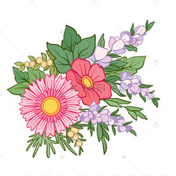 png免抠素卡通手绘一束鲜花插画卡通手绘一束鲜花主题相关素材推荐
