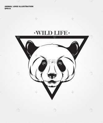抽象熊猫标志