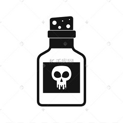 毒药瓶图标,黑色简约风格
