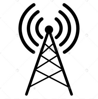 天线图标单位.简单的矢量符号.白色背景上的黑色发射机图标