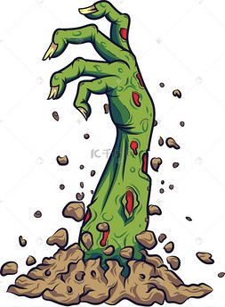 卡通万圣节涂鸦手绘矢量卡通万圣节鬼怪怪兽僵尸卡通万圣节丧尸