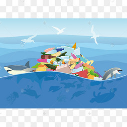 海洋动物和鸟类的塑料垃圾的死亡