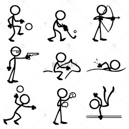 游泳简笔图片-游泳简笔图片素材免费下载-千库网