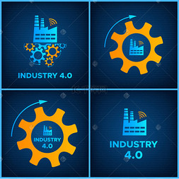 0-管钱-支付成功工业4.0 图标在平面样式.