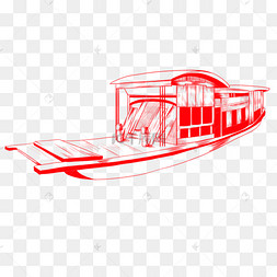 南湖红船船只剪影