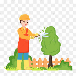 园艺师修剪技叶