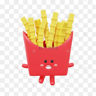 3dc4d立体拟人美食薯条