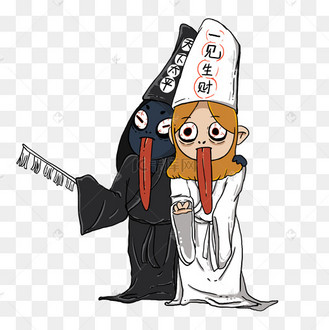 中元节七月半中国传统鬼节万圣节黑白无常