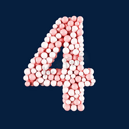 汽球数字4c4d创意立体字体