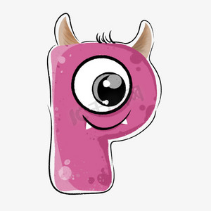 英文字母p怪兽创意设计