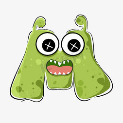 英文字母m怪兽创意设计