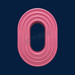 线条大气免抠艺术字图片_粉色洋红大气立体数字0