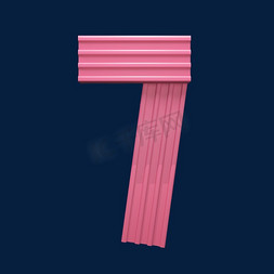粉色洋红大气立体数字7