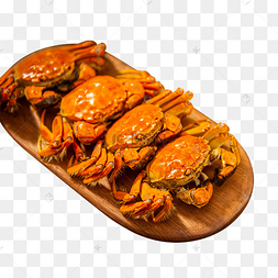 餐饮美食秋季四个螃蟹大闸蟹