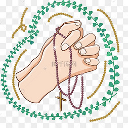 基督教双手紧握交叉祈祷手势造型