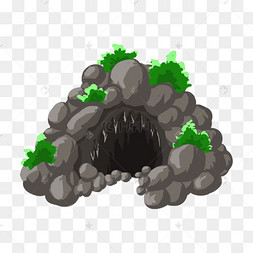 山洞钟乳石卡通插画