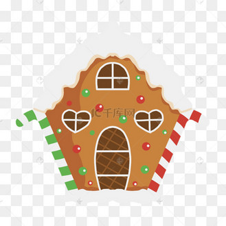 红绿条纹软糖圣诞姜饼屋
