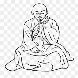 线条和尚佛教素描