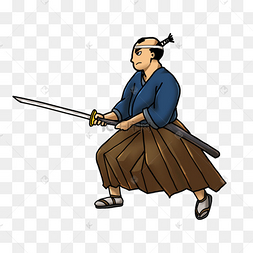武士日本卡通风格剑道